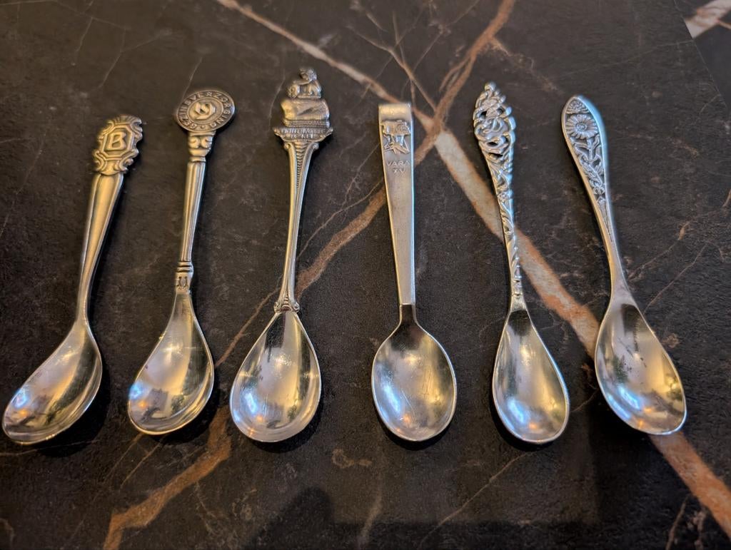 Set van 6 verzilverde theelepels, Ophalen of Verzenden