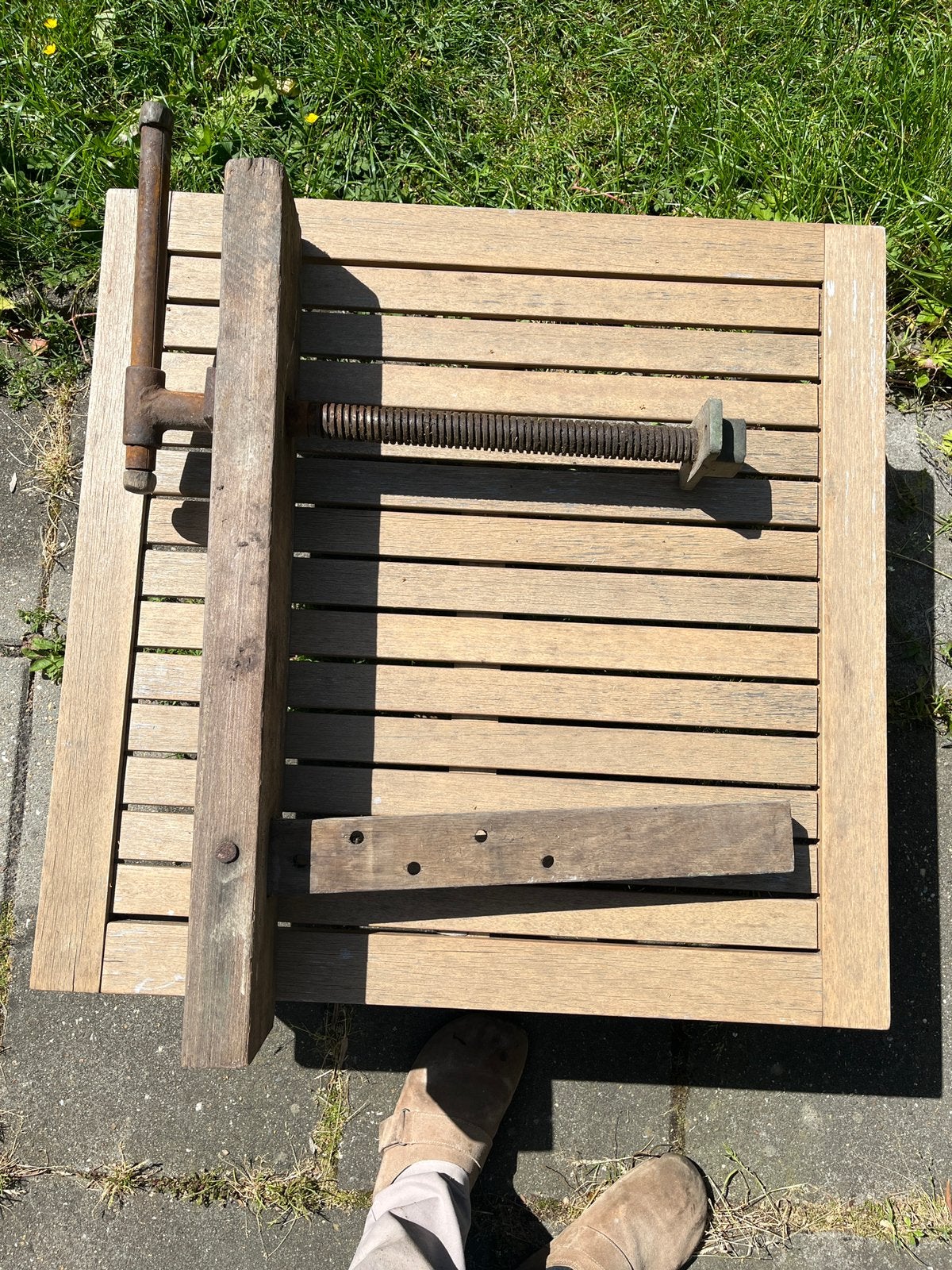 Draaideel van een oude bankschroef, Doe-het-zelf en Verbouw, Ophalen, Gebruikt, Minder dan 70 cm, Bankschroef