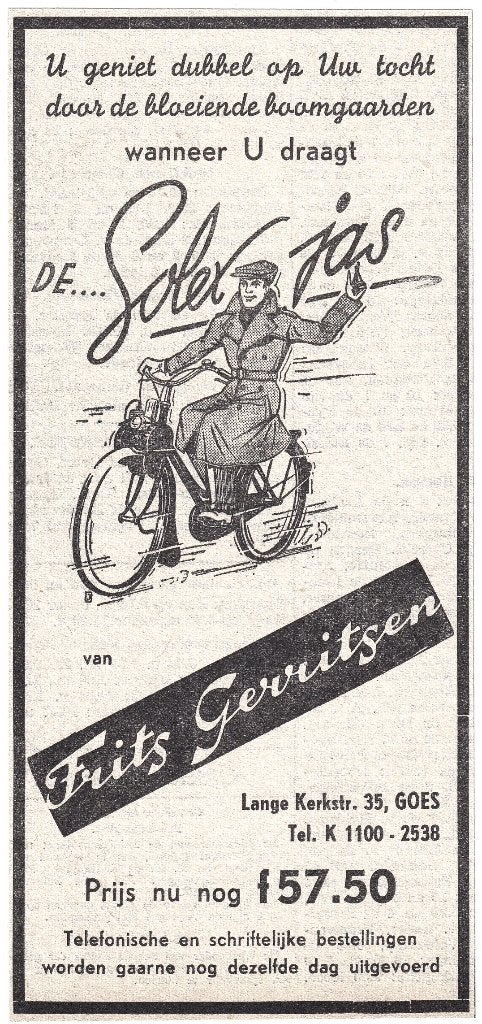 Reclame 51 Solex Jas Frits Gerritsen Fiets Bromfiets Brommer, Verzamelen, Merken en Reclamevoorwerpen, Ophalen of Verzenden, Gebruikt