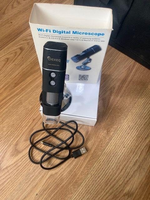 Dexeq Microscoop WIFI Digitale Microscoop Laboratorium 8 LED, Ophalen of Verzenden, Zo goed als nieuw, 400x tot 1000x, Biologische microscoop