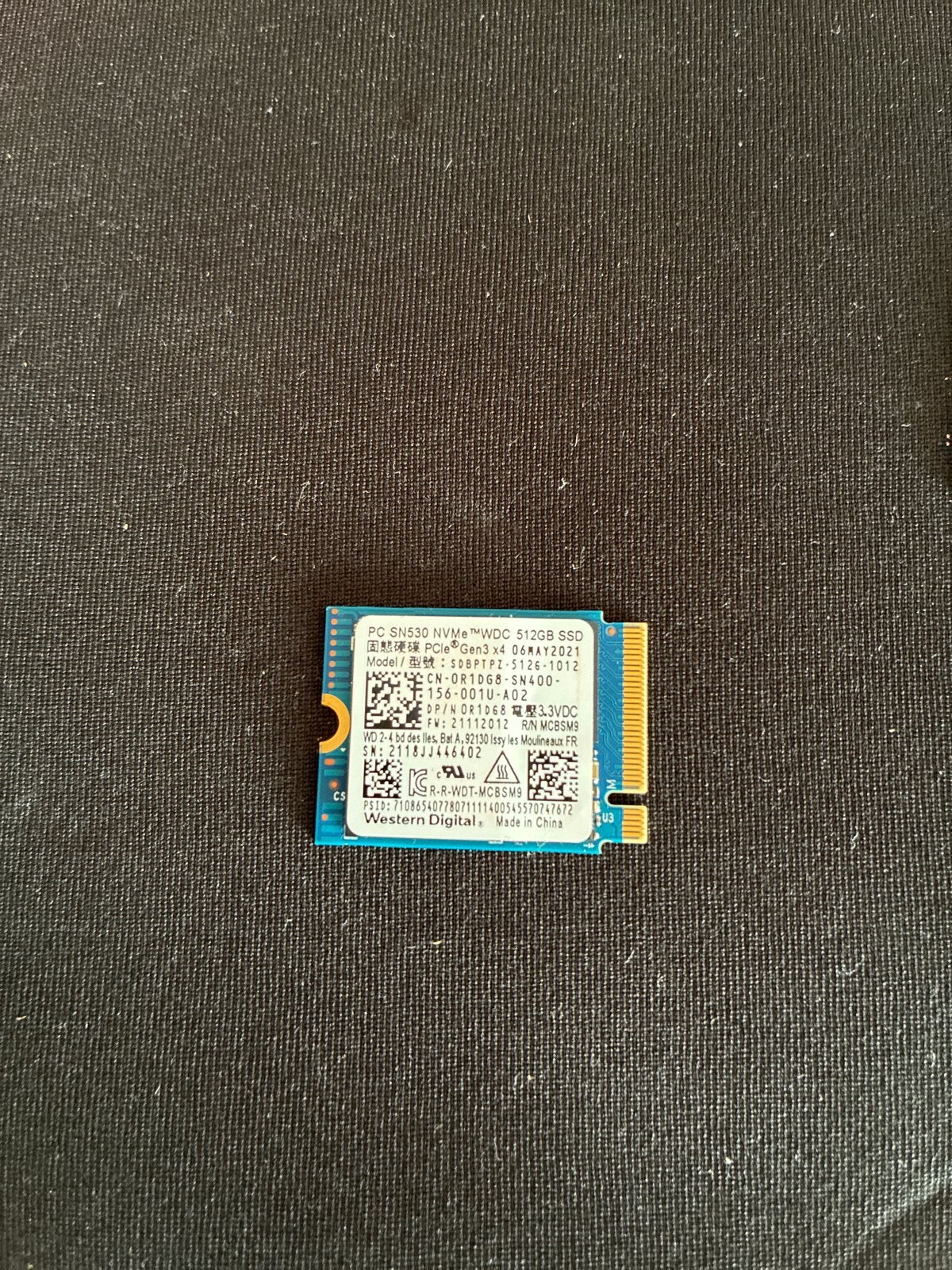 Western Digital PC SN530 NVMe SSD 512GB M.2, Computers en Software, Harde schijven, Zo goed als nieuw, Laptop, Intern, SSD, SATA