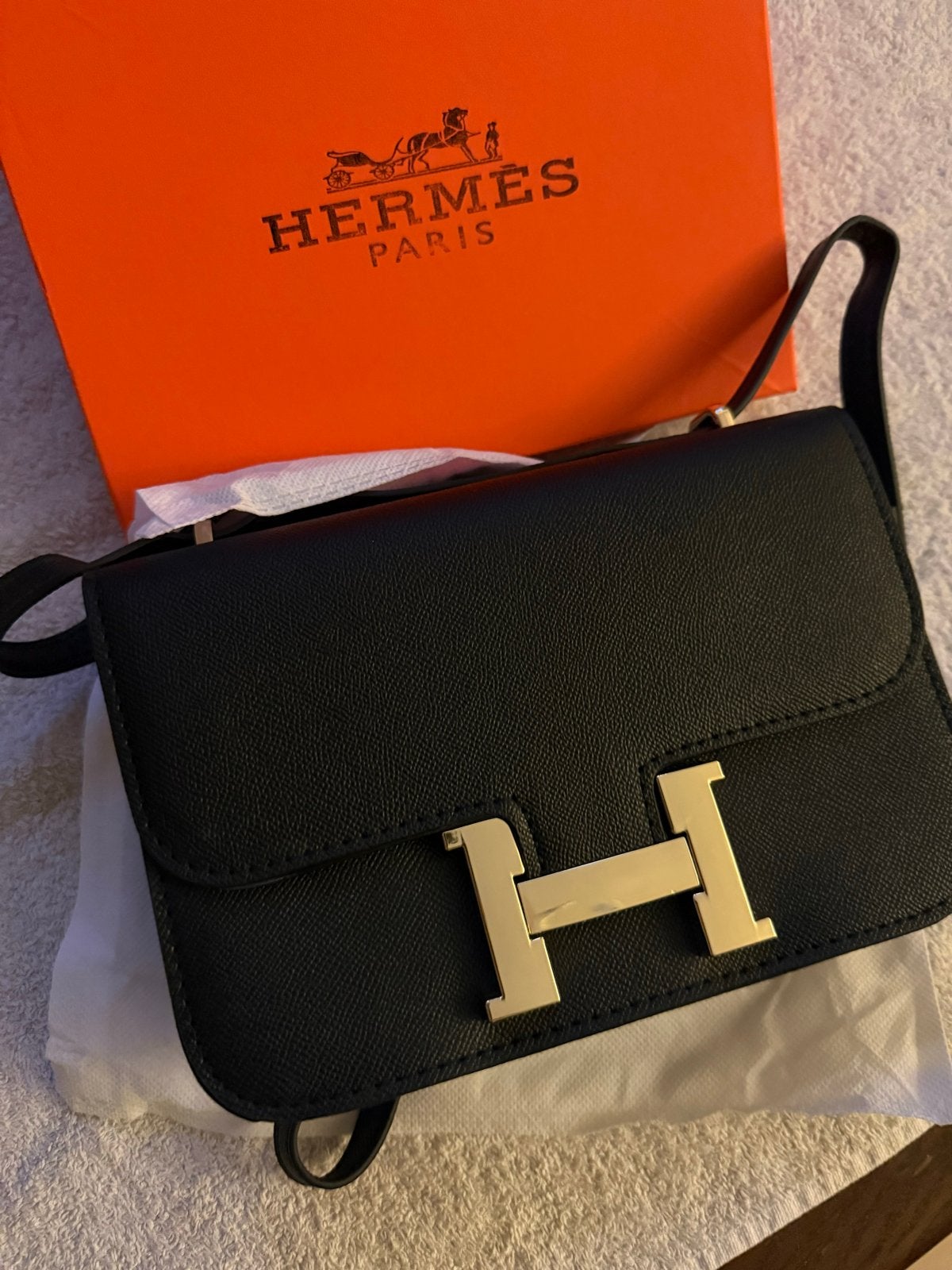 Hermes Constance tasje - Nieuwstaat, Sieraden, Tassen en Uiterlijk, Tassen | Damestassen, Ophalen of Verzenden, Nieuw, Zwart, Schoudertasje