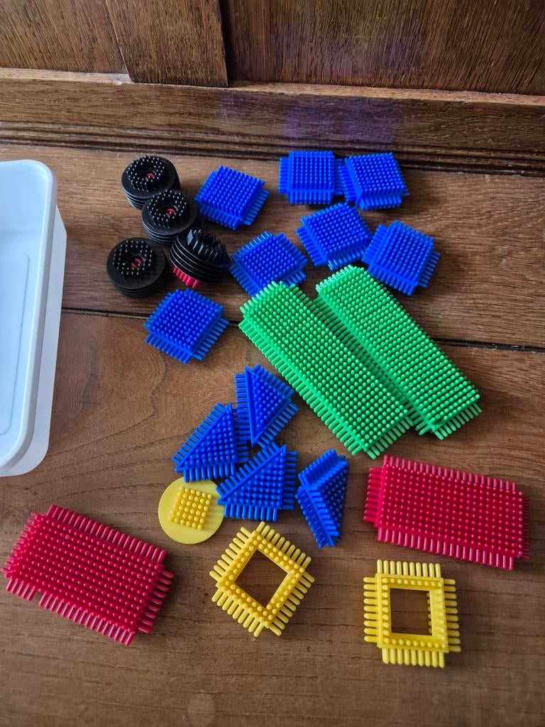 Vintage Noppers bouwblokken set met wielen, Ophalen, Gebruikt, Nopper