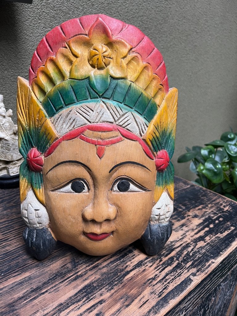 Houtsnijwerk masker uit Thailand handwerk oosters, Overige onderwerpen, Handgemaakt, 20 - 50 cm, Hout