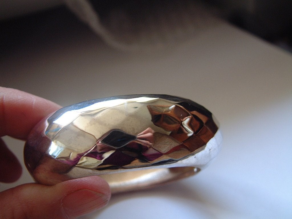 gave vintage gefaceteerde scharnier armband, Ophalen of Verzenden, Overige materialen