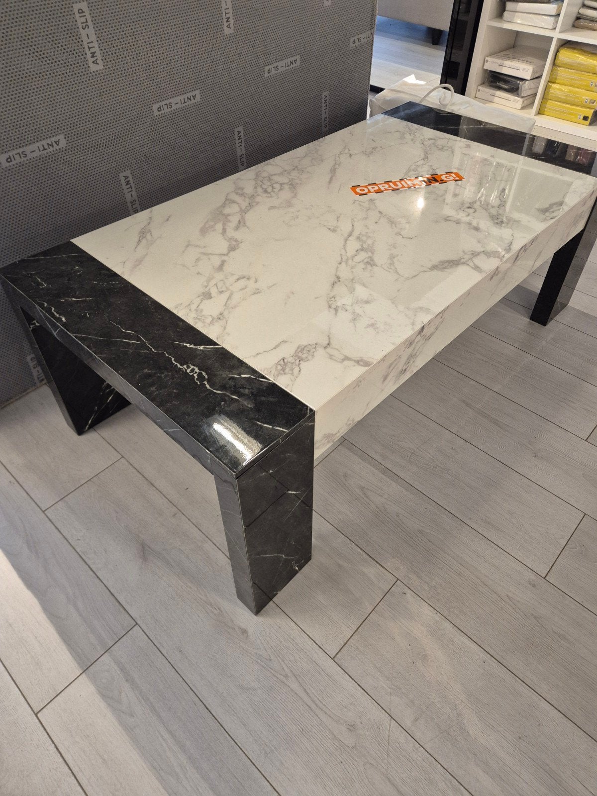 Salontafel hoogglans marmerlook nu voor €100, Ophalen, Overige materialen, Nieuw, Modern, Hoogglans, Marmerlook