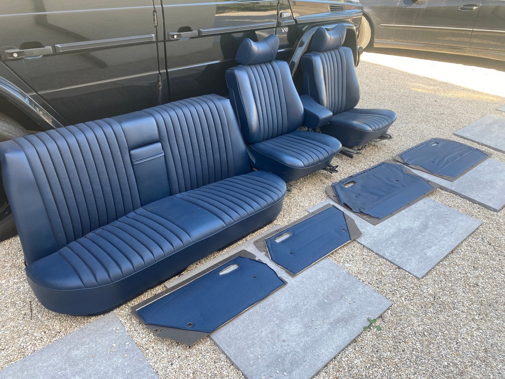W116 Blauw interieur, Ophalen, Gebruikt