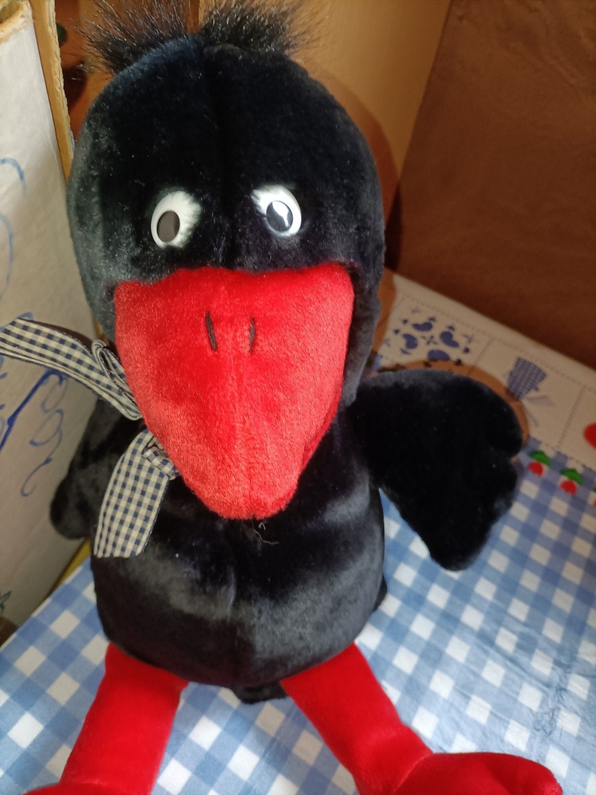 Zwarte raaf handpop vogel Toy Time 39 cm groot, Ophalen of Verzenden, Zo goed als nieuw, Overige typen