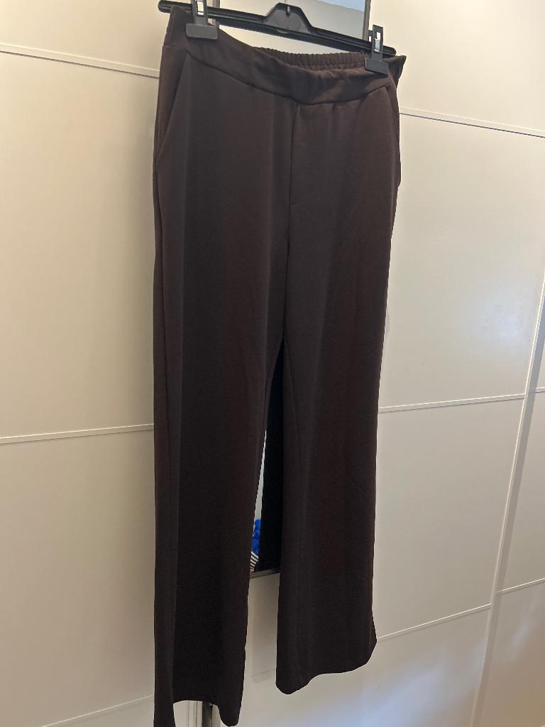 Bruine wijde broek maat L Costes, Kleding | Dames, Broeken en Pantalons, Ophalen, Bruin, Maat 42/44 (L), Zo goed als nieuw