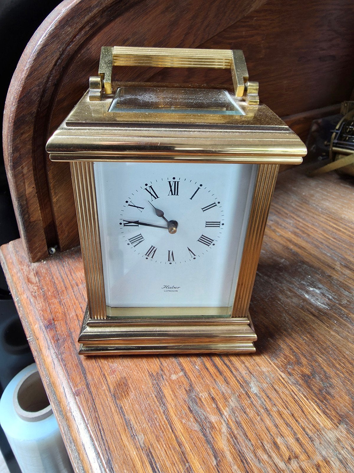 Antieke Huber London Koetsklok - Swiss Made, Ophalen of Verzenden