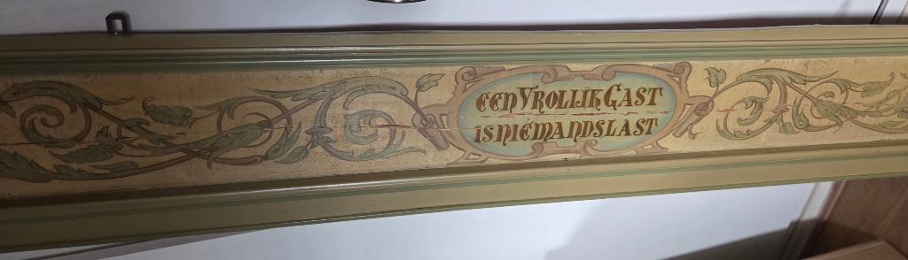 groot antiek Jugendstil spreukenpaneel 1900-1920, 30 cm, Gebruikt, Hout, Handgemaakt