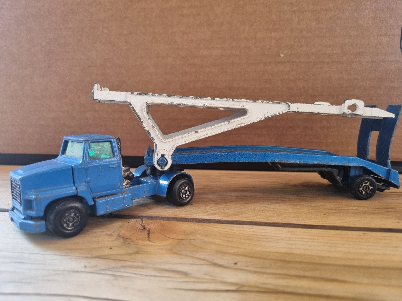 Matchbox K-115 Ford LTS Series Tractor met oplegger, Ophalen, Gebruikt, Bus of Vrachtwagen, Matchbox