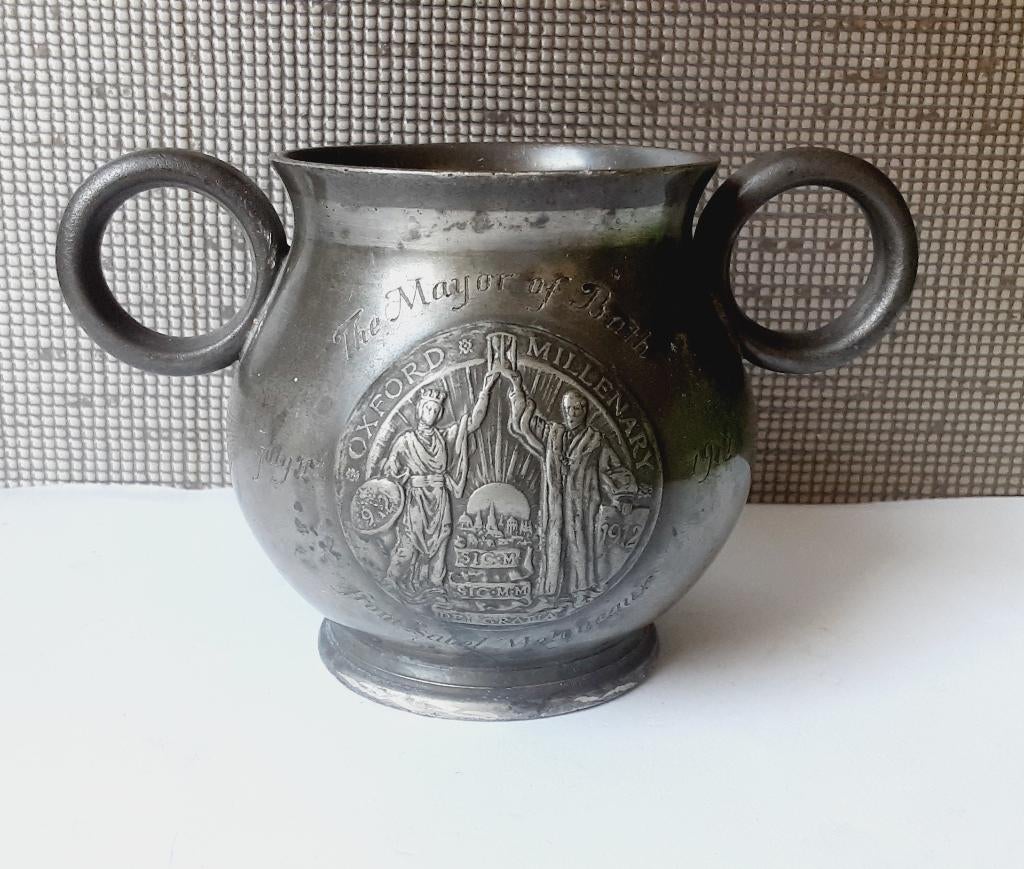vintage tinnen pot the mayor or of bath oxford millenary, Ophalen of Verzenden