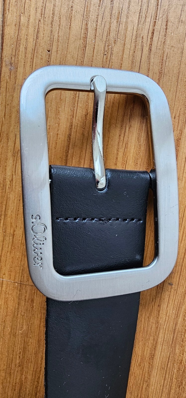 S.Oliver Zwarte Leren Riem - Maat 95 - Nooit Gedragen, Kleding | Dames, Riemen en Ceinturen, 80 tot 90 cm, Nieuw, Tailleriem, Ophalen of Verzenden