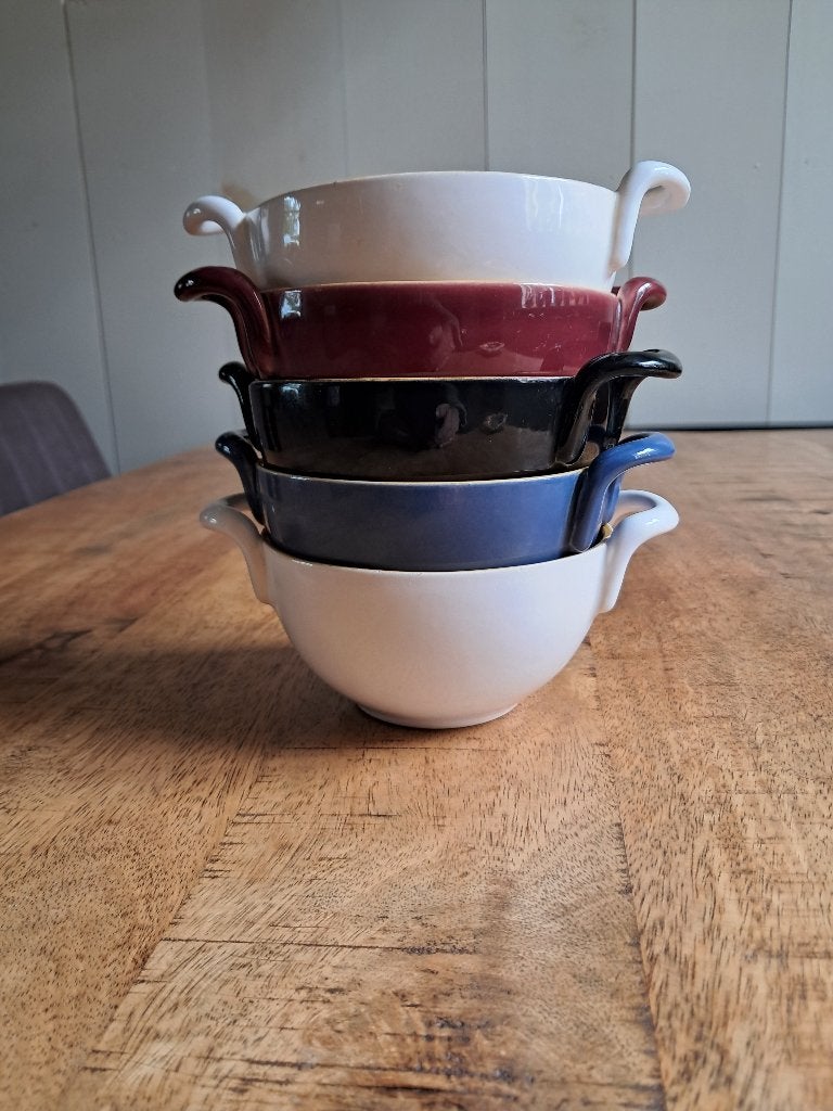 Potterie de driehoek soepkommen, Ophalen of Verzenden