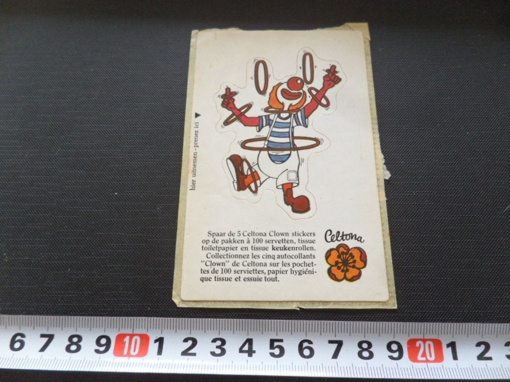 sticker celtona clown strip ringen hoepels, Verzamelen, Stickers, Zo goed als nieuw, Ophalen