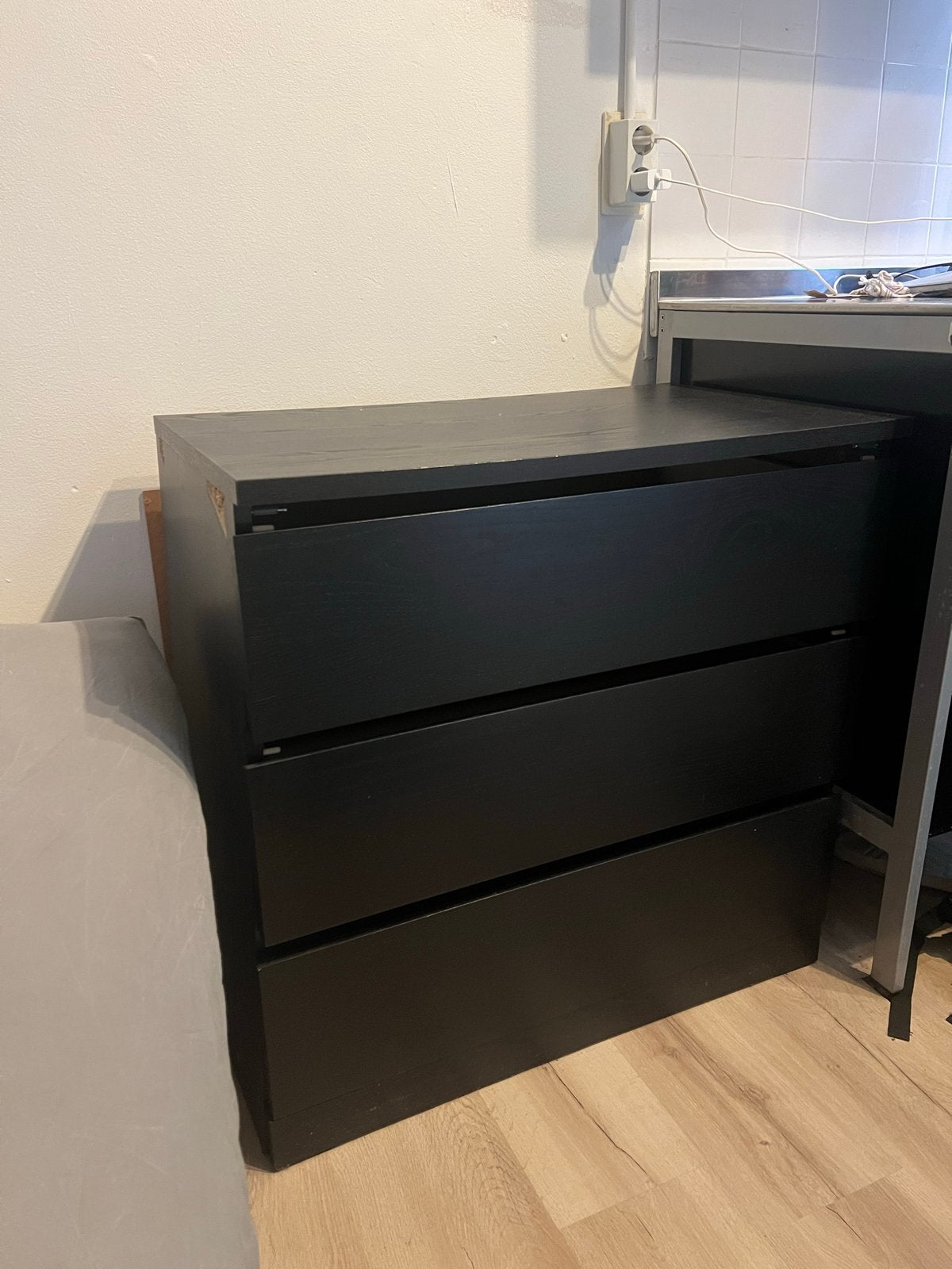 IKEA Malm Ladekast Zwart, Ophalen, Gebruikt, 50 tot 100 cm, 3 of 4 laden