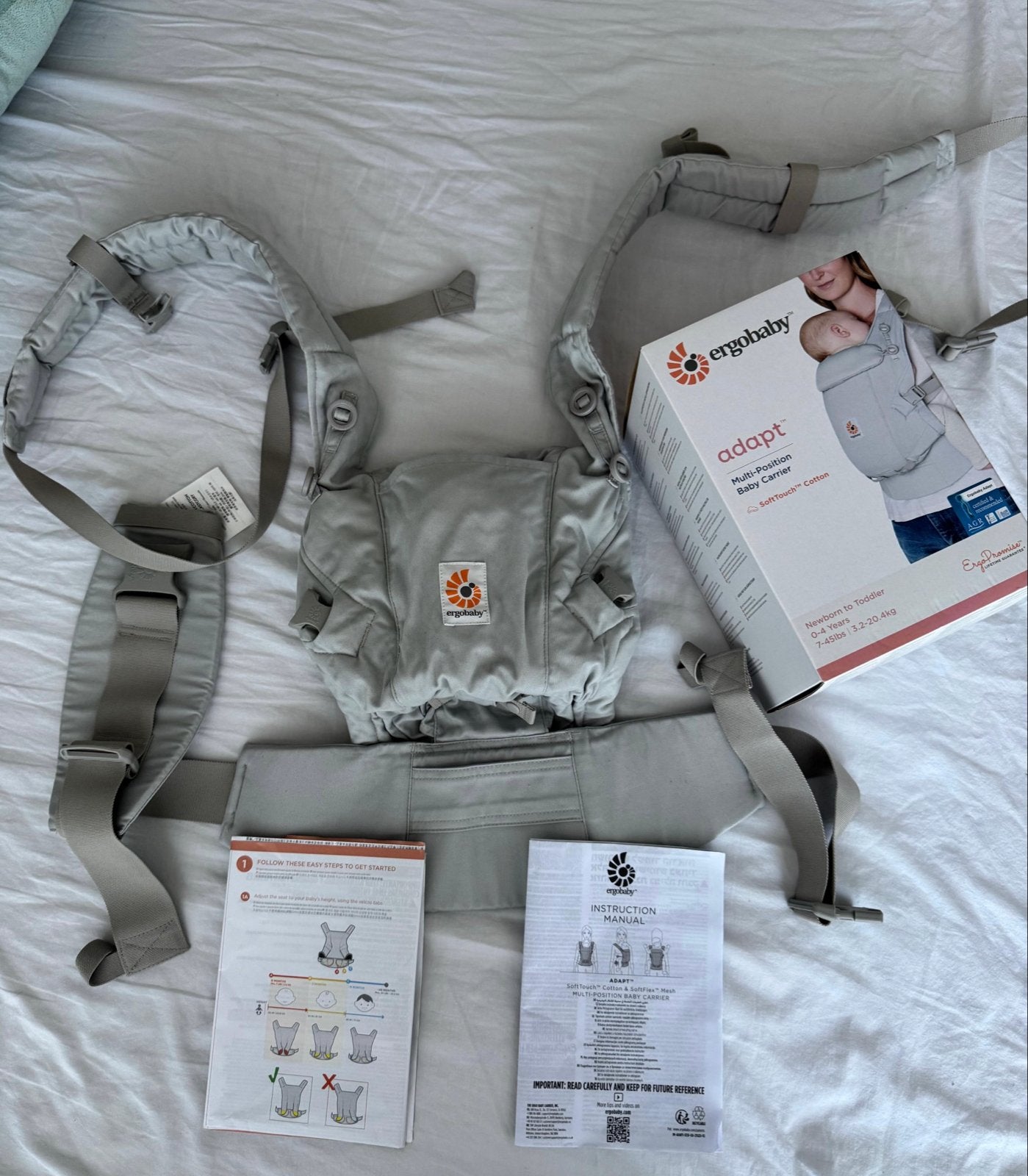 NIEUW Ergobaby Adapt SoftTouch Cotton draagzak (In Doos), Overige merken, Nieuw, Ophalen of Verzenden, Buik, Rug of Zij