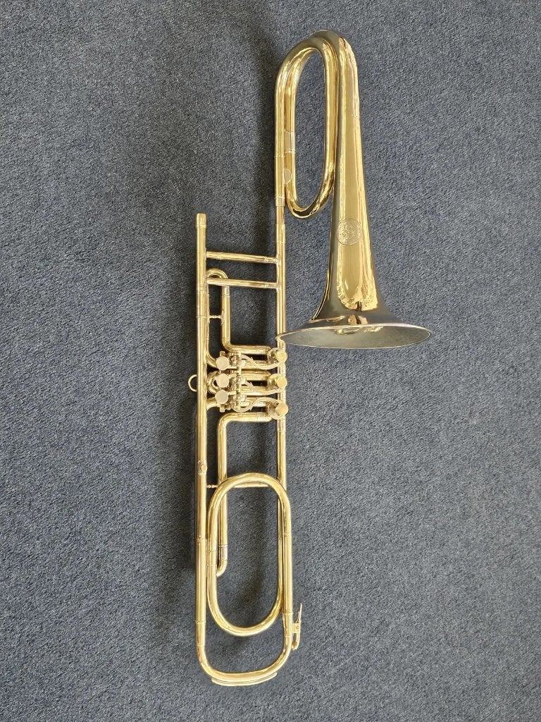 Emanuel Hüller Graslitz F Bass Valve Trombone, Ophalen, Gebruikt, Bas