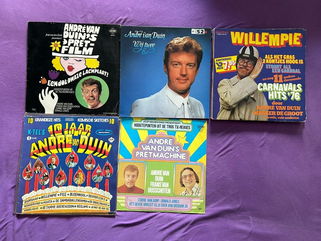 12 LP's André van Duin (ook per stuk te koop), Gebruikt, 1980 - 1989, Ophalen of Verzenden, Levenslied of Smartlap