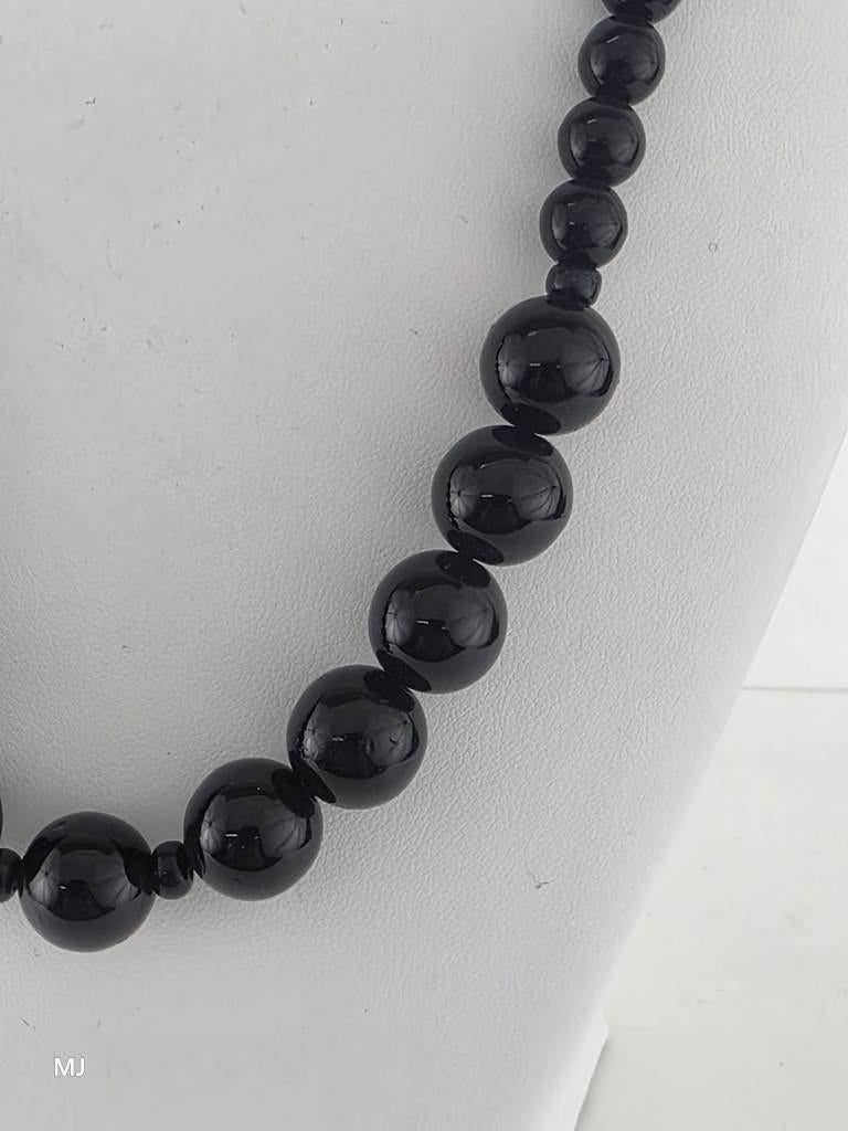 Onix collier zilveren slot                              D136, Sieraden, Tassen en Uiterlijk, Kettingen, Gebruikt, ., Zwart, Ophalen of Verzenden