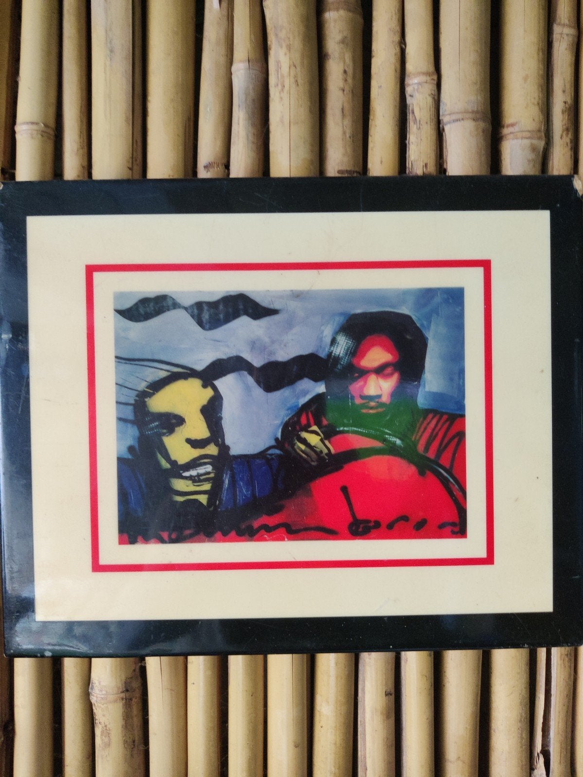 Abstracte print van HERMAN BROOD ZONDER OPRUIMING, Antiek en Kunst, Kunst | Schilderijen | Modern, Figuren, Papier/karton, Ophalen of Verzenden
