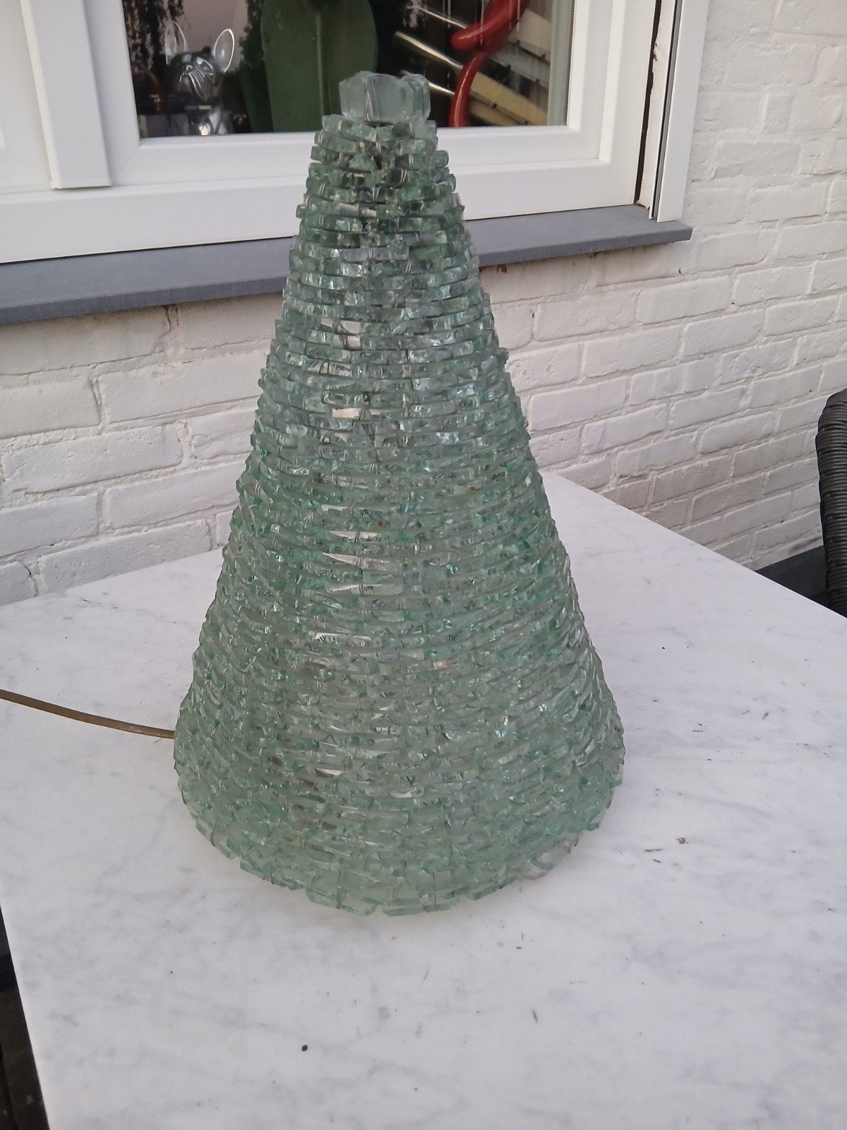 Vintage Tao Tafellamp Tesserine Italië Jaren '60 Glas, Ophalen of Verzenden, 38 cm, Lamp, Glas