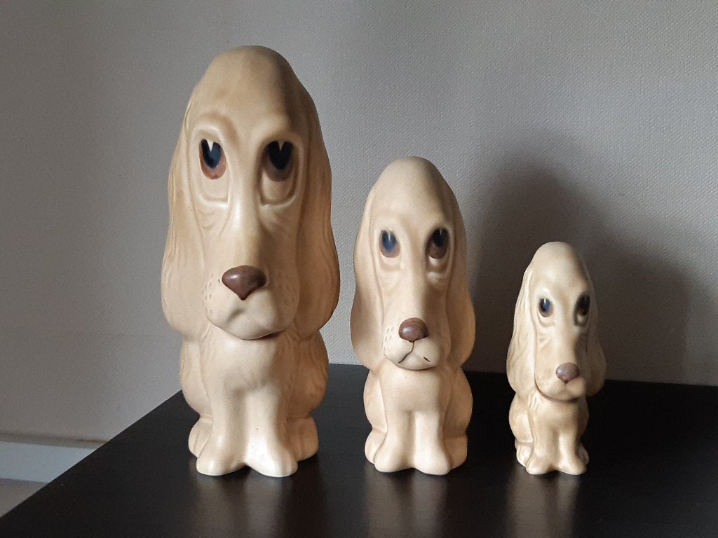 Sylvac sad sam hond beeld set uitmuntende staat, Ophalen of Verzenden, Zo goed als nieuw, Dier