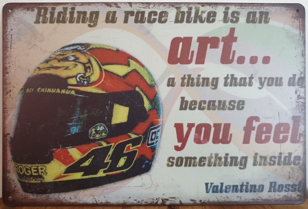 Valentino Rossi Helm reclamebord van metaal wandbord deco, Info@deconoord.nl, Deco Noord, Nieuw, Ophalen of Verzenden