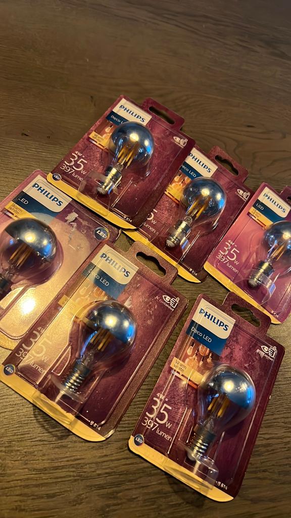 6x partij Philips led lampen, Led-lamp, Minder dan 30 watt, E14 (klein), Nieuw