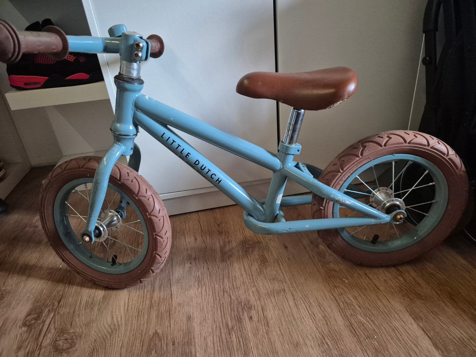 Blauwe little Dutch loopfiets, Fietsen en Brommers, Ophalen, Gebruikt, Minder dan 16 inch