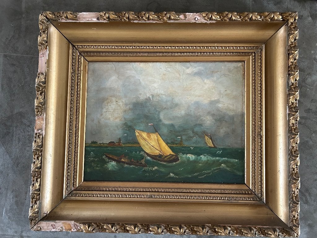 Antiek Schilderij Koekoek, Oud hollands, Ophalen of Verzenden, Gesigneerd, Olieverf