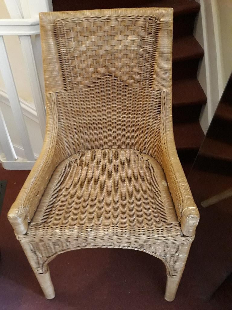 Rotan (Rieten) Eetkamer Stoelen, Ophalen, Gebruikt, Bruin, Riet of Rotan
