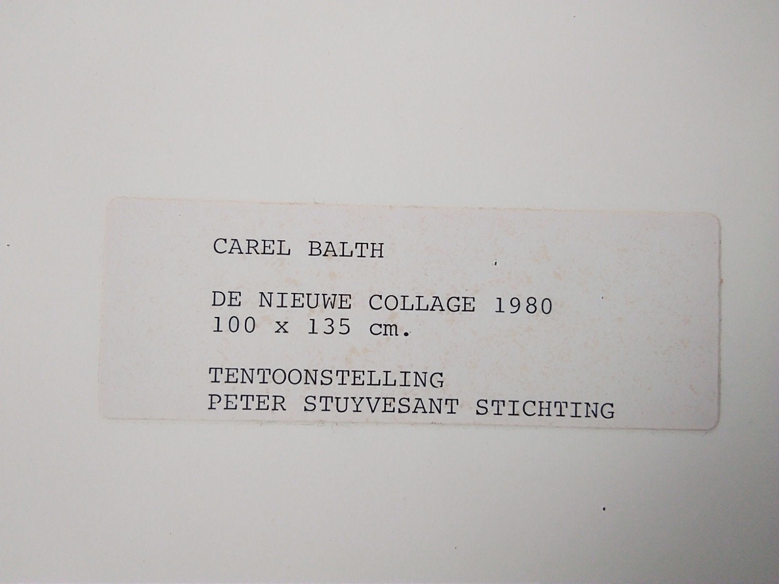 Carel Balth, Persfoto 1980 De Nieuwe Collage, Ophalen of Verzenden, 1960 tot 1980, Zo goed als nieuw, Overige onderwerpen