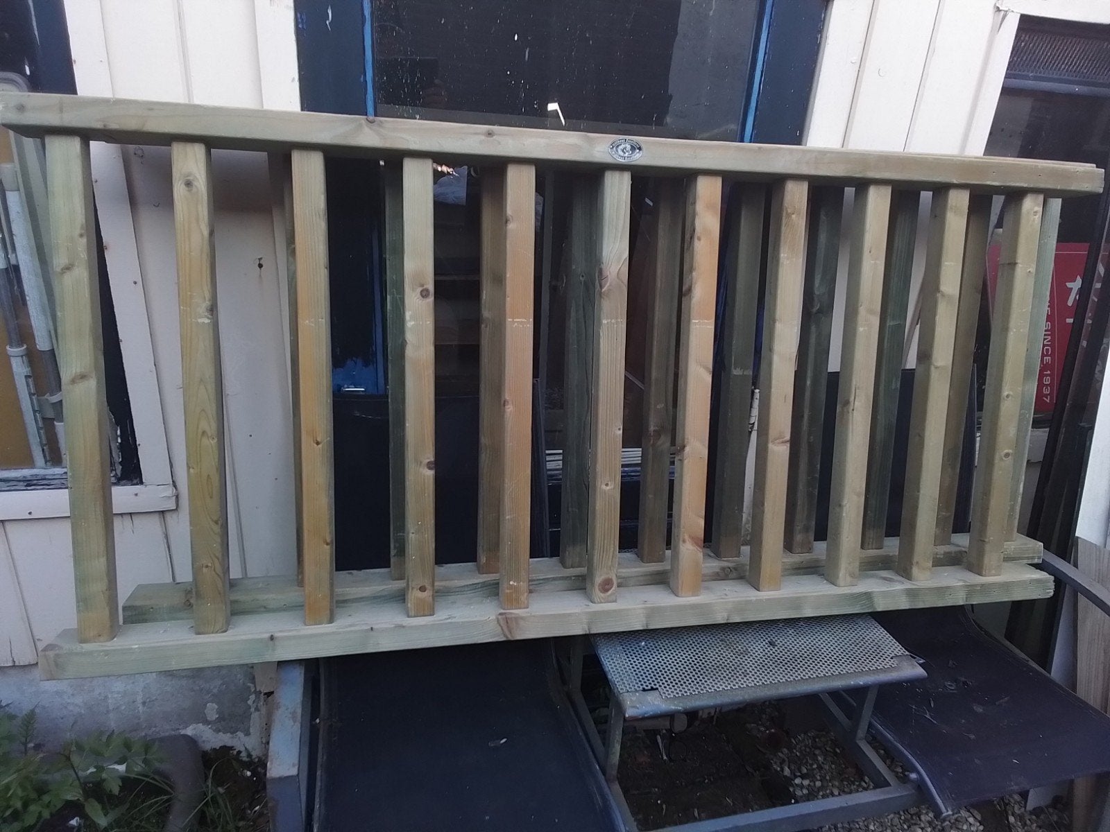 2X houten hekwerken 173 cm X 80 cm balkon of tuin Hillhout, Ophalen, Hout, Tuinhek