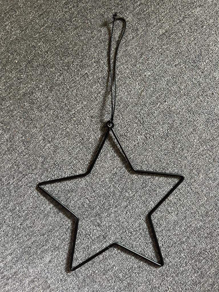 Zwarte metalen ster decoratie, Huis en Inrichting, Woonaccessoires | Overige, Ophalen of Verzenden, Gebruikt, Zwart, Metaal