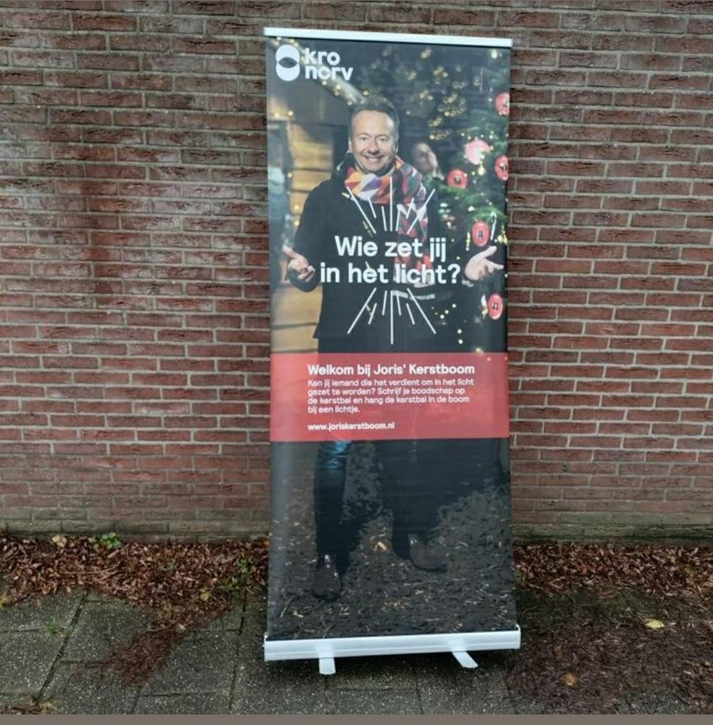 Joris,Kerst, Televisie,BANNER,reclame,KRO,NCRV,Joris Linssen, Ophalen of Verzenden, Zo goed als nieuw, Gebruiksvoorwerp