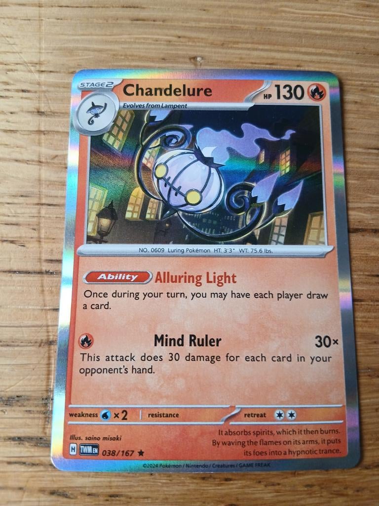 Chandelure 038/167, Ophalen of Verzenden, Zo goed als nieuw, Losse kaart, Foil