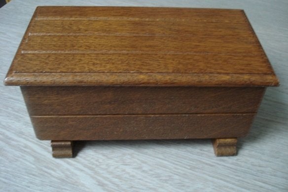 Nw eiken dekenkistje meubelfabriek Oisterwijk 22 x 9 x 12 cm, Ophalen of Verzenden, Nieuw, Hout