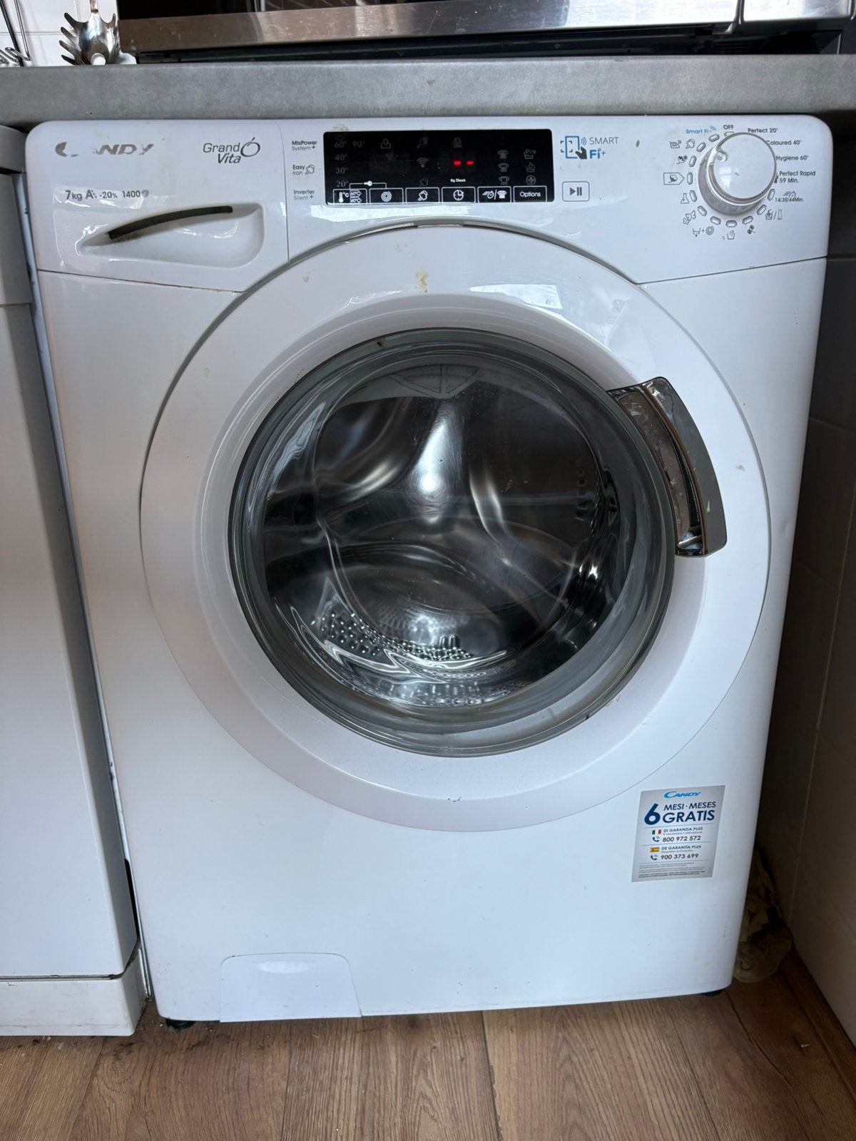 Candy Grand Vita Wasmachine, Witgoed en Apparatuur, Ophalen, Gebruikt, 1200 tot 1600 toeren, 85 tot 90 cm