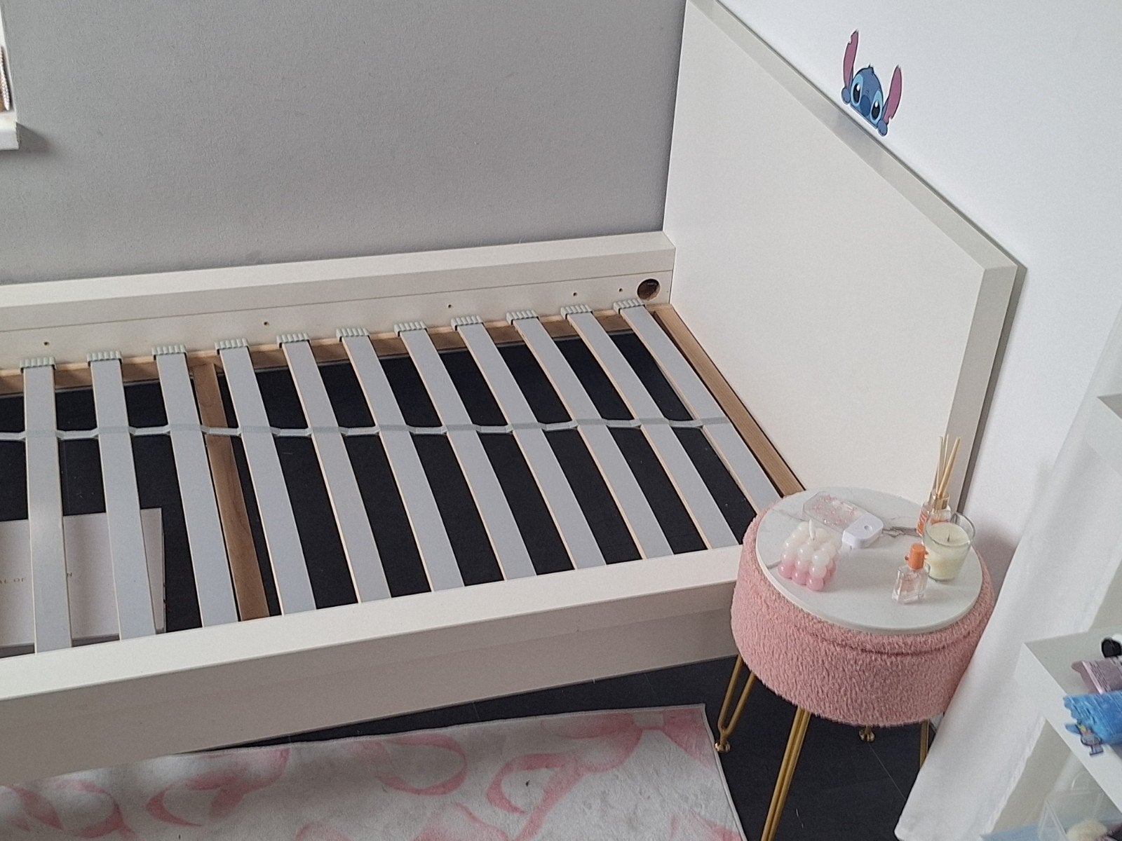 Eenpersoonsbed met lattenbodem - Wit, Huis en Inrichting, Ophalen, Gebruikt, 90 cm, Eenpersoons