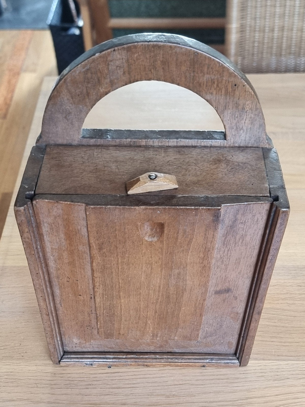 Vintage Houten Schooltas / Aktetas - Uniek en Decoratief, Bruin, Aktetas of Boekentas, Ophalen of Verzenden, 30 tot 40 cm