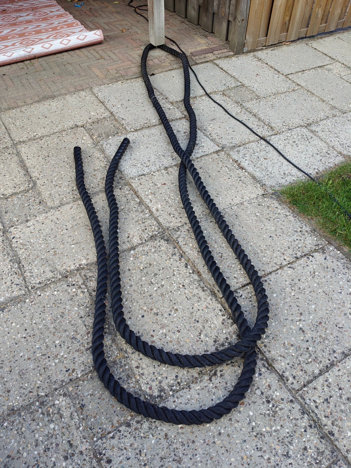 Battle rope 9 meter, Sport en Fitness, Fitnessmaterialen, Ophalen, Zo goed als nieuw, Benen, Battle rope