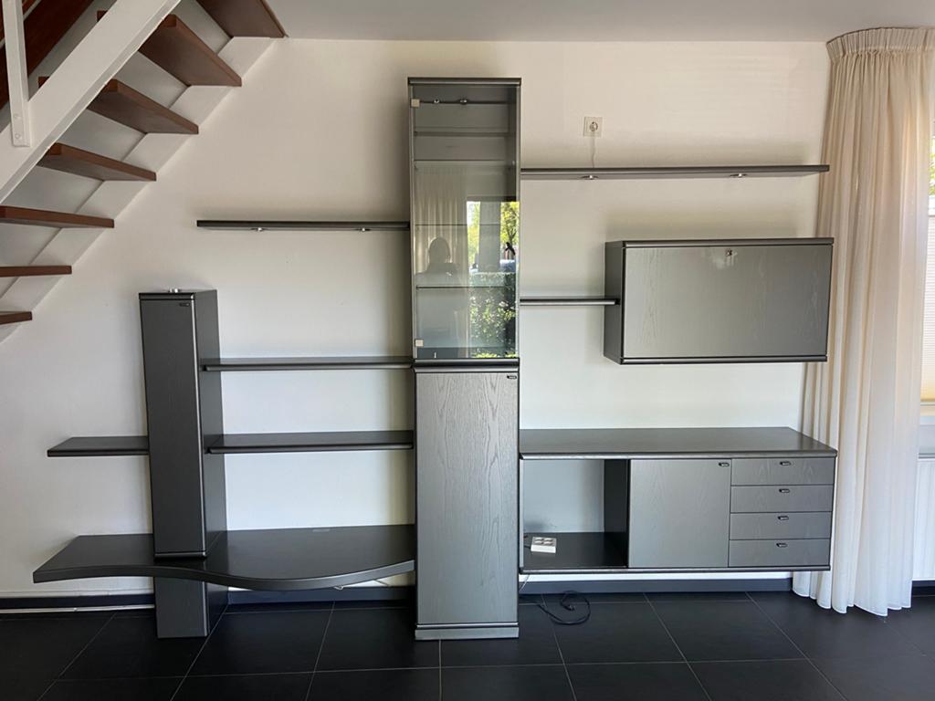 Handig grijs modern Interstar wandmeubel voor woonkamer, Huis en Inrichting, Kasten | Wandmeubels, Ophalen, 250 tot 300 cm, Gebruikt