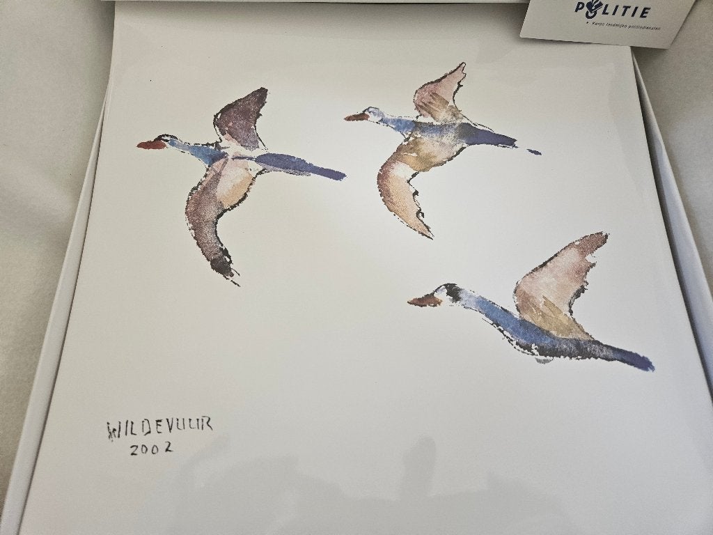Keramiek Schoonhoven schaal "VLEUGELS" Maya Wildevuur 2002, Antiek en Kunst, Kunst | Designobjecten, Wit, Gesigneerd, 34 cm, Ophalen of Verzenden