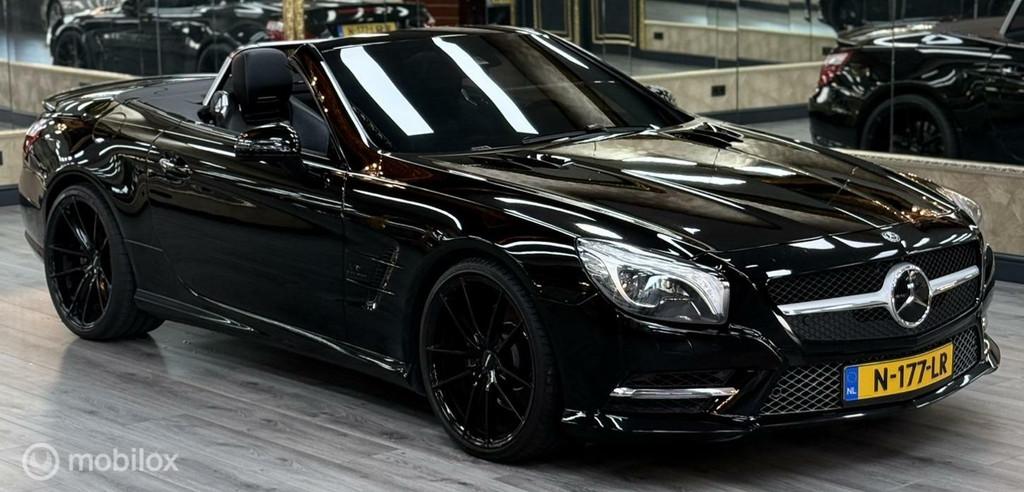 Mercedes SL 550 AMG S63 Cabriolet met glazendak, Auto's, Mercedes-Benz, Euro 5, Gebruikt, Cabriolet, Zwart