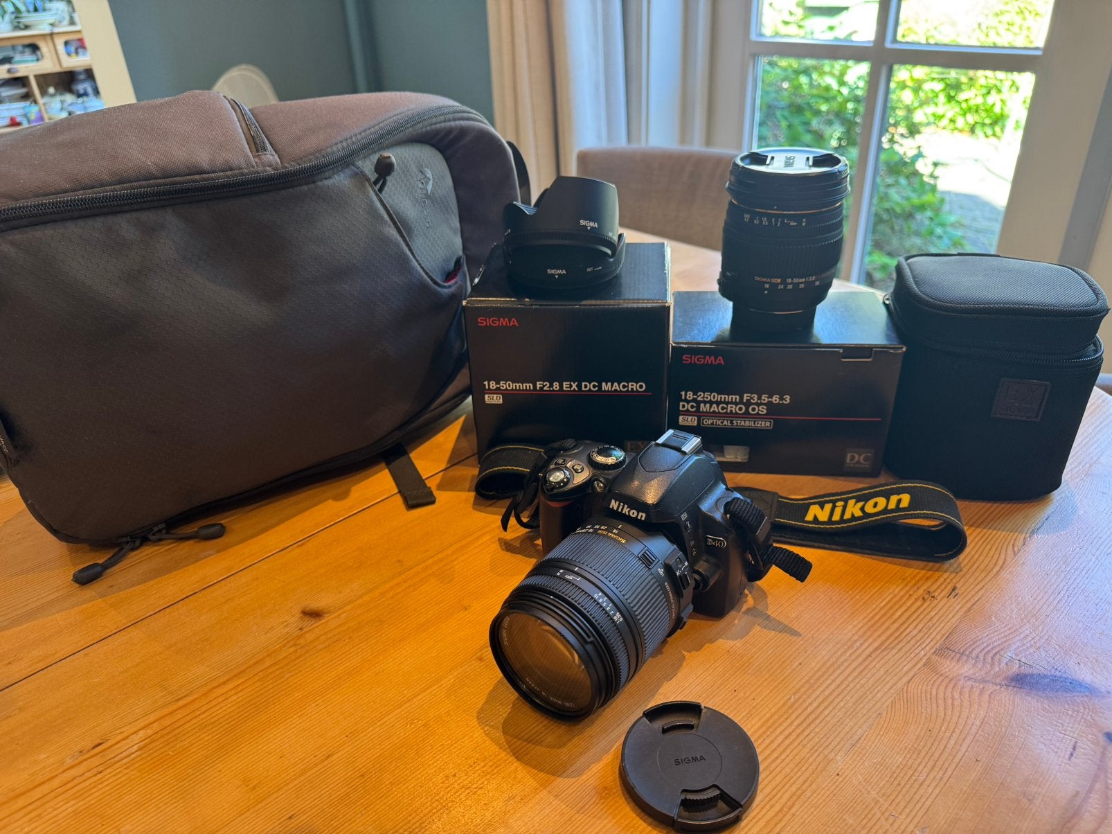 Nikon D40 spiegelreflex camera met 2x lens, 2x accu en tas, Gebruikt, Spiegelreflex, Ophalen of Verzenden, Nikon