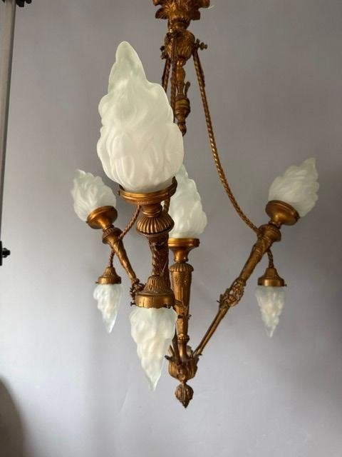 Kroonluchter -Empire-stijl        Napoleon III, Ophalen, Gebruikt, Glas, Empire style