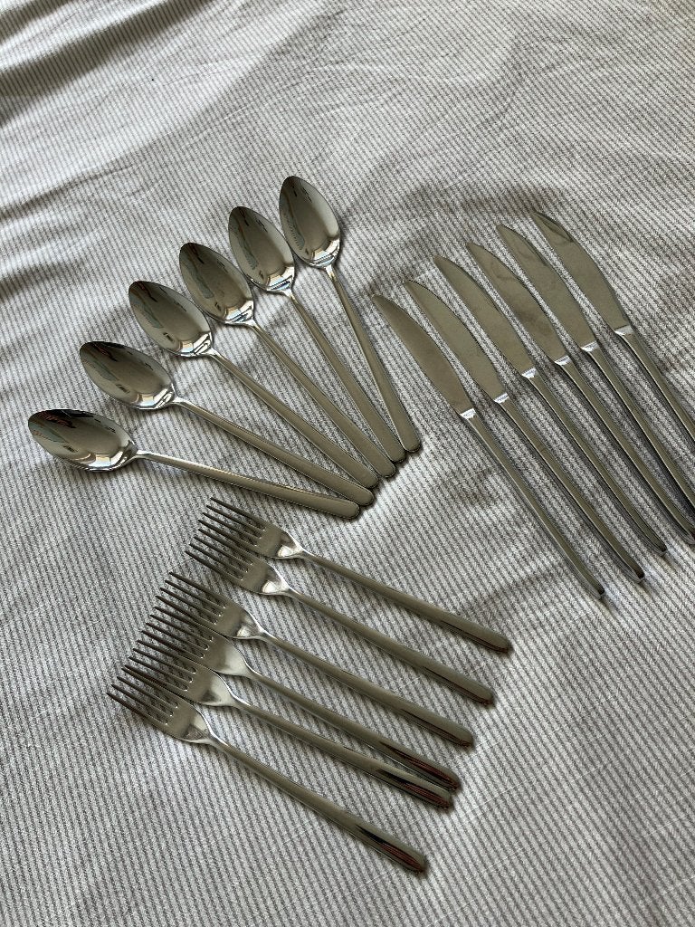 Eme bestek set 18 stuks €20,-, Bestekset, Ophalen of Verzenden, Zo goed als nieuw, Rvs of Chroom