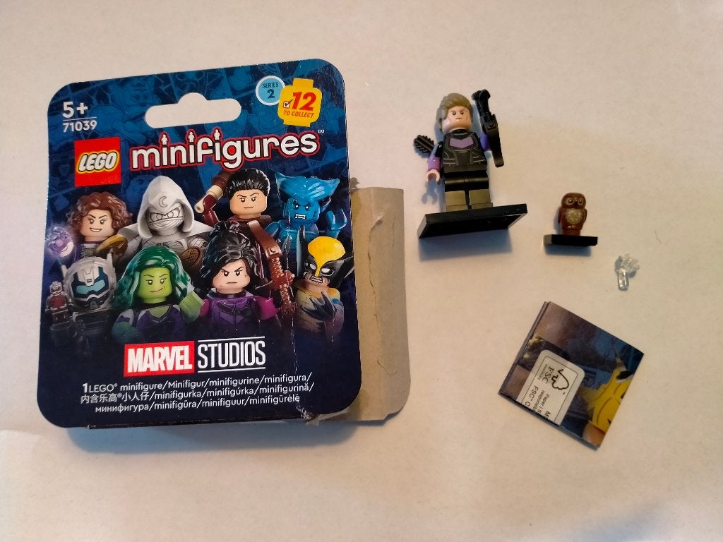 Lego series 2 Marvel minifigures Hawkeye figuur poppetje, Ophalen of Verzenden, Zo goed als nieuw